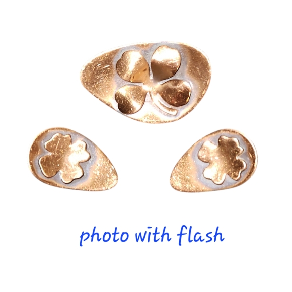 Vintage Four Leaf Clover Brooch and Earrings - Picture 2 of 7